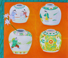 Four ginger jars 24x28 